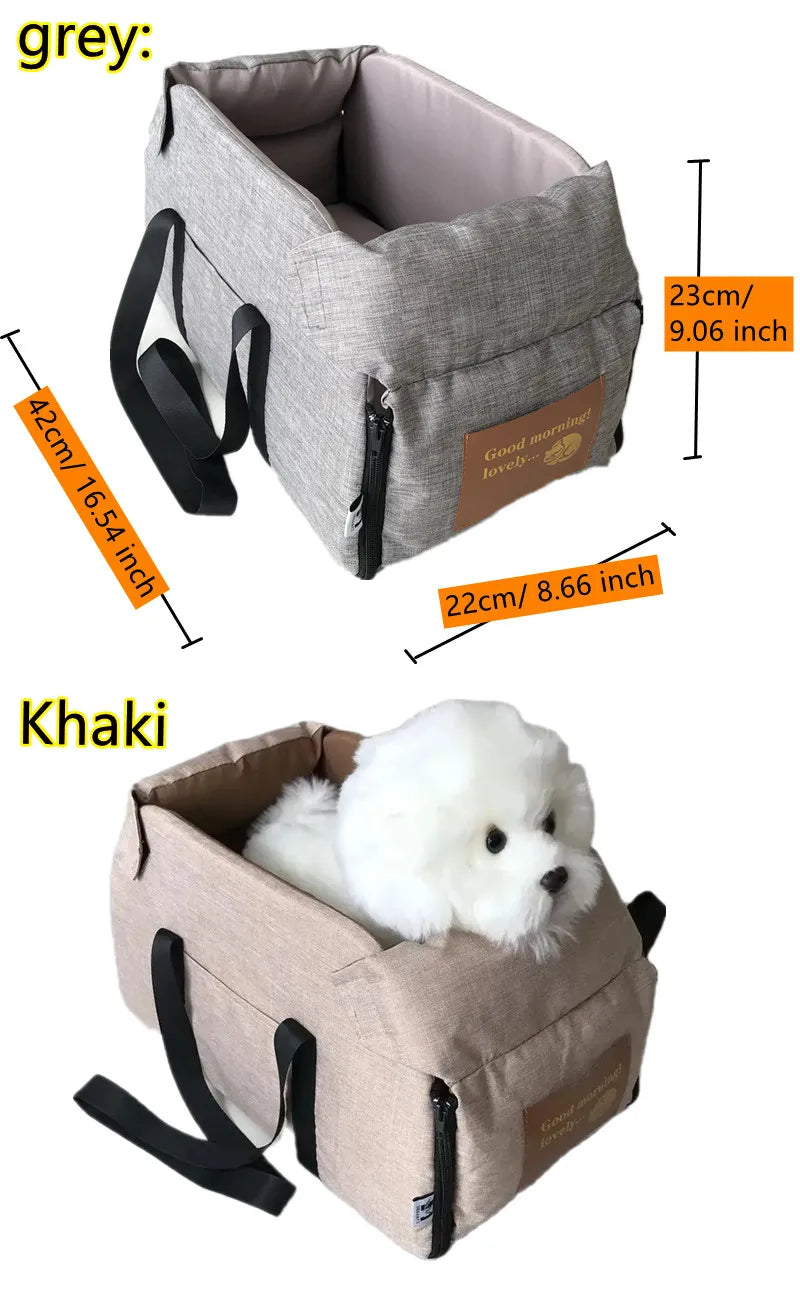 The Growing Mart Dog Car Seat Bed – Portable Travel Carrier for Small Pets