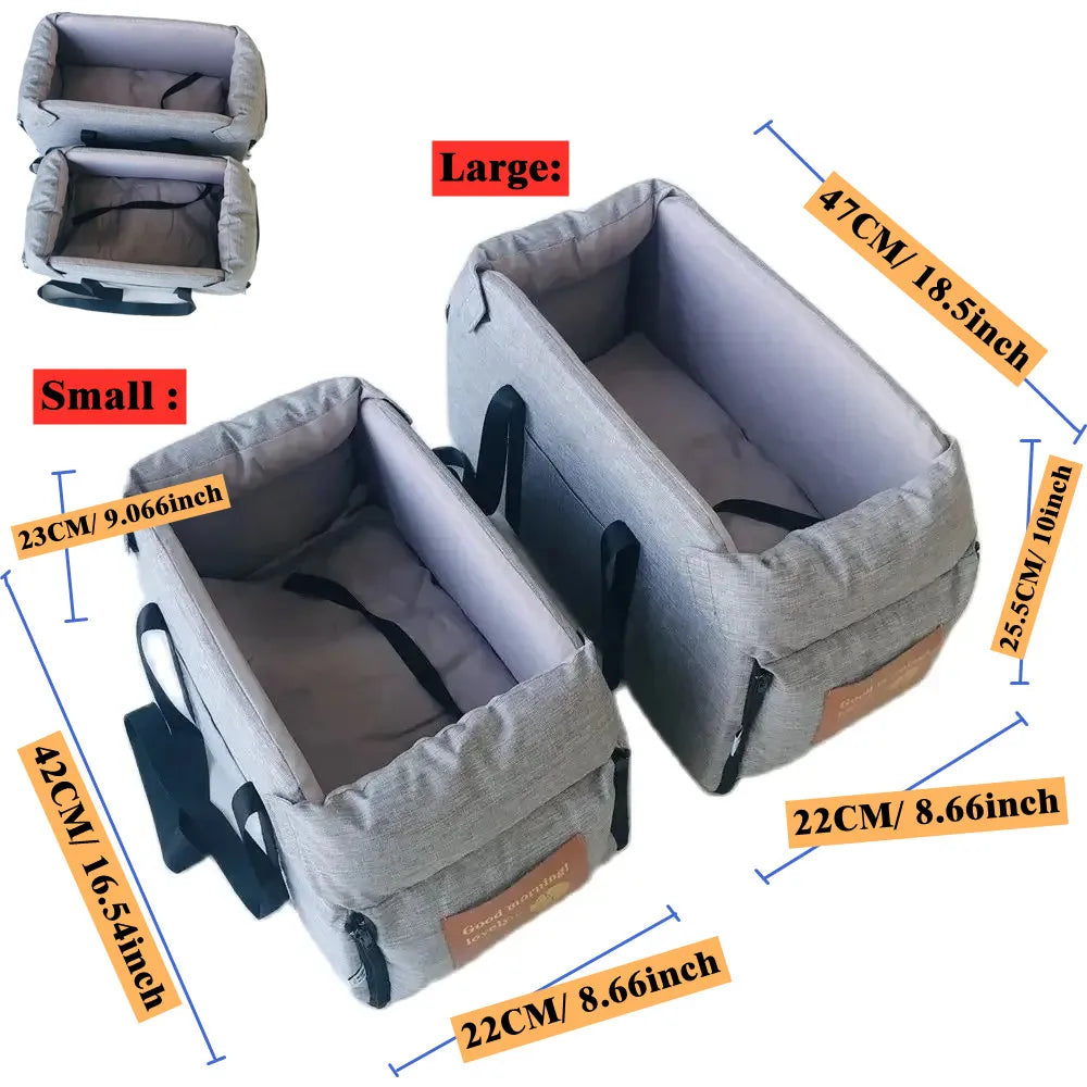 The Growing Mart Dog Car Seat Bed – Portable Travel Carrier for Small Pets